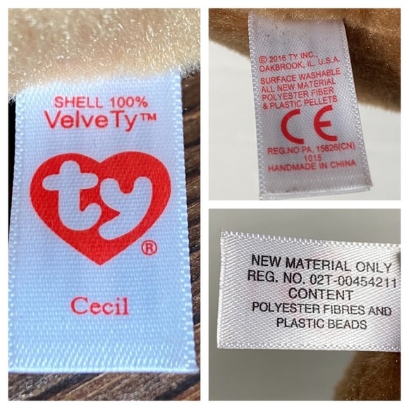 Ty Original Beanie Babies Cecil the Lion Plush Stuffed Animal VelveTy No Tags A - Picture 13 of 16